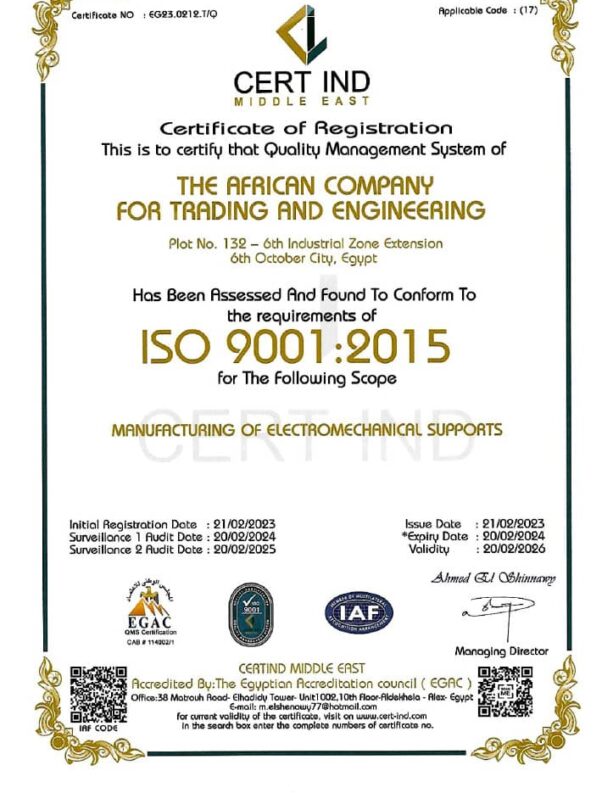 ISO 9001-2015 Certificate